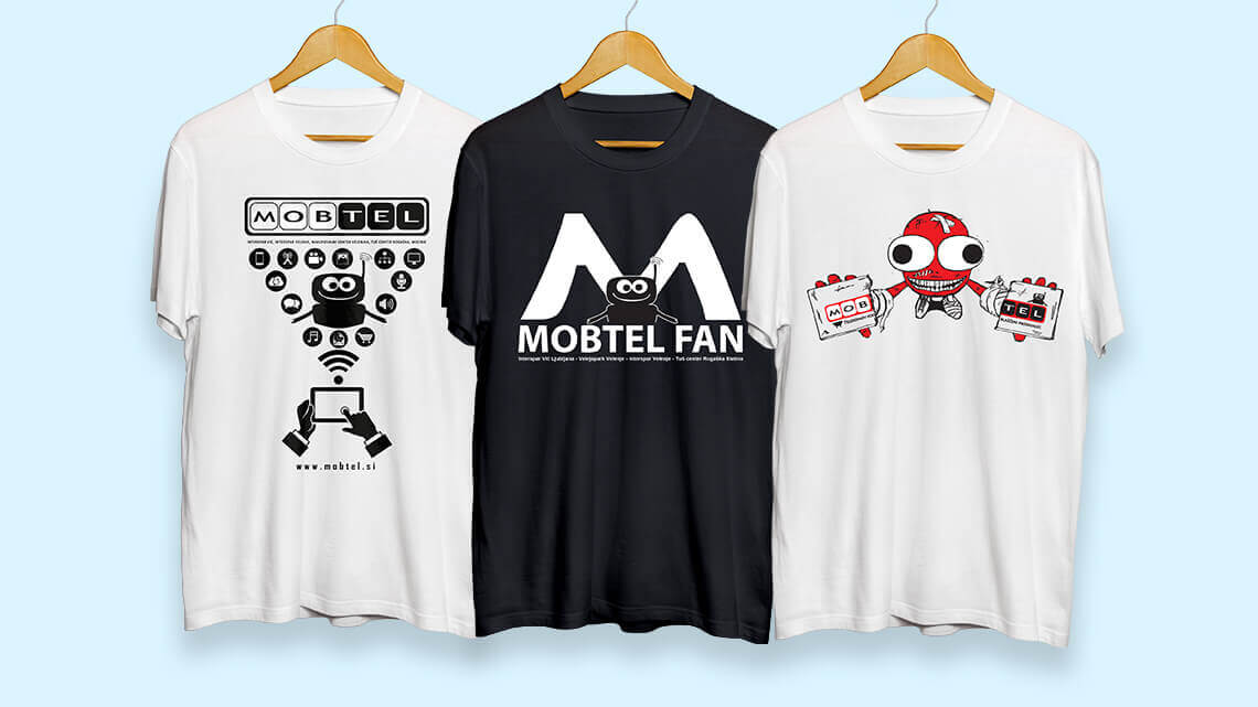 Grafično oblikovanje poslikav za majice - Mobtel